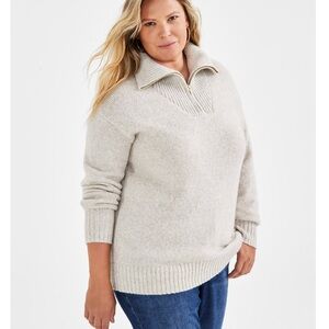 NWT Style & Co Egg Nog zip up 3x cozy sweater